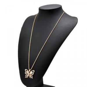 NYM38 - Opál köves rosegold színű pillangó medál nyaklánccal 40x30mm