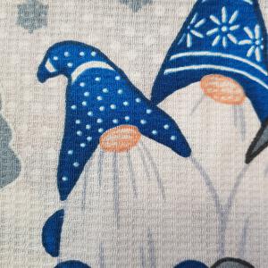 OTT05 - Kisméretű Karácsonyi manó mintás pamut konyharuha, törlőkendő - 30x52cm