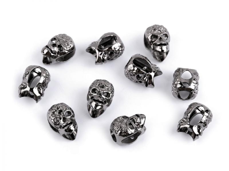 Fém vég fonalon Ø6 mm / dísz koponya