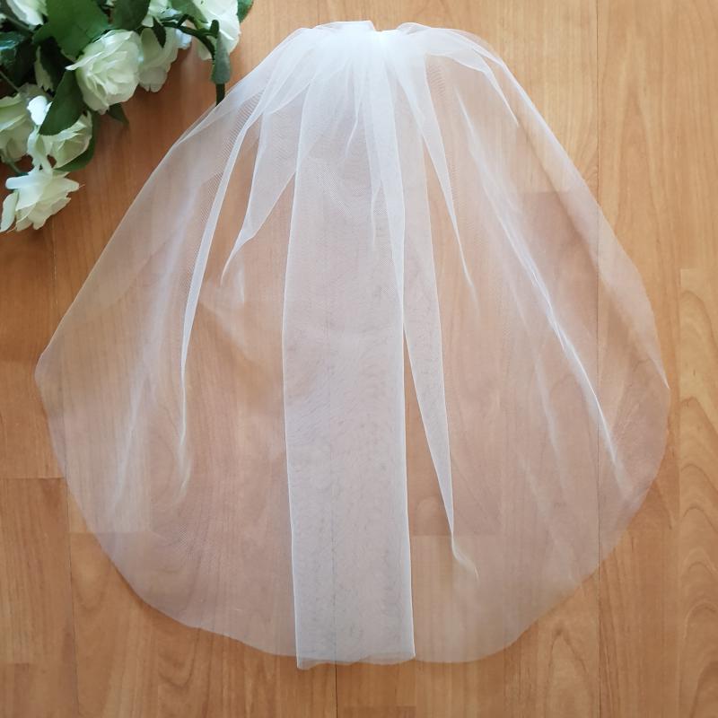 FTY09 - 1 rétegű, szegetlen, Hófehér MINI menyasszonyi fátyol 30x100cm