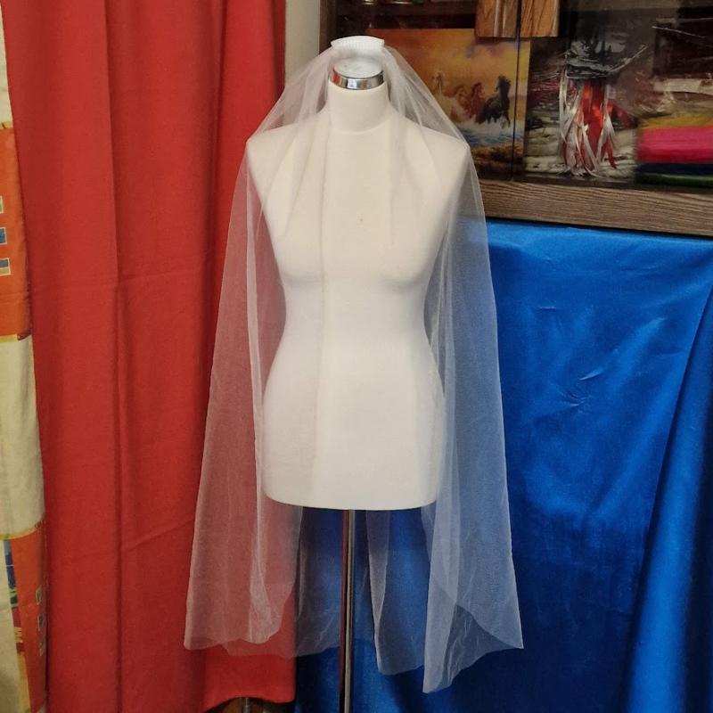 FTY150 - 1 rétegű, szegetlen, Ekrü menyasszonyi fátyol 120x160cm