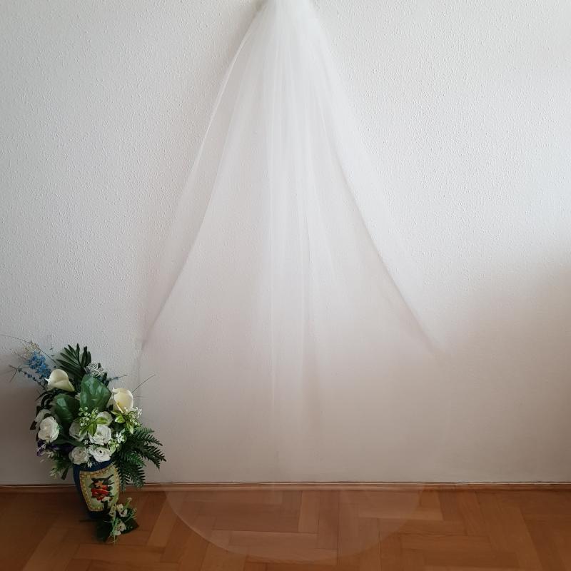 FTY50 - 1 rétegű, szegetlen, Ekrü menyasszonyi fátyol 200x150cm