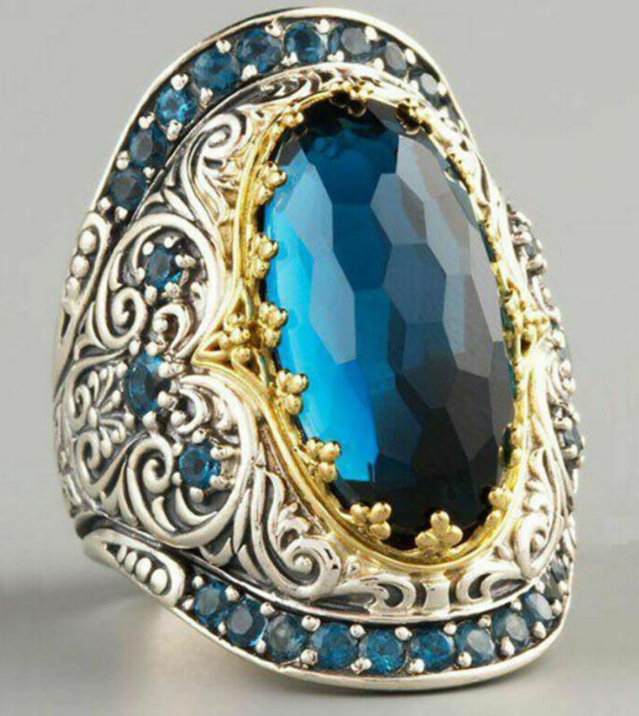 GYR40 – Királykék Strasszköves női PECSÉT gyűrű