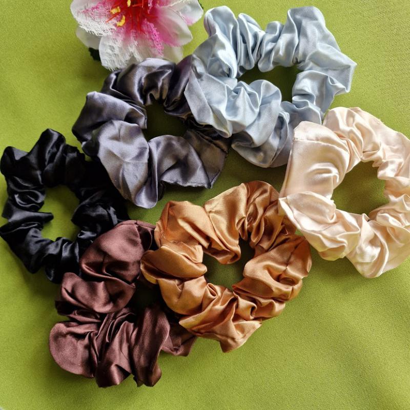 HAD177 - Hajgumi scrunchie - egyszínű szaténok