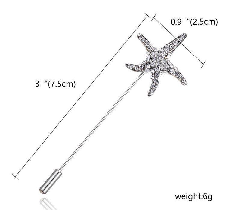 Hajtókatű, kitűző HAT07 - Strasszköves tengeri csillag 25x75mm