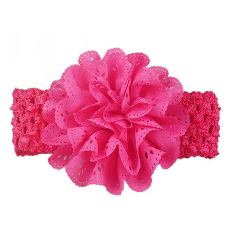 HPT66 - Bébi, baba, gyerek virágos hajpánt, hajdísz - pink