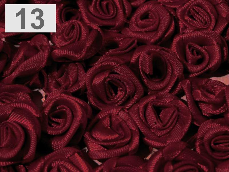 Kb 12mm-es Szatén rózsa virág - bordó
