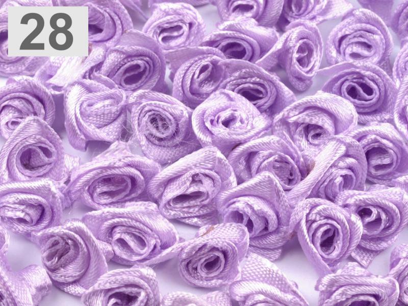 Kb 15mm-es Szatén rózsa virág - levendula lila