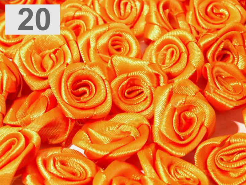 Kb. 20mm-es Szatén rózsa, virág - napsárga