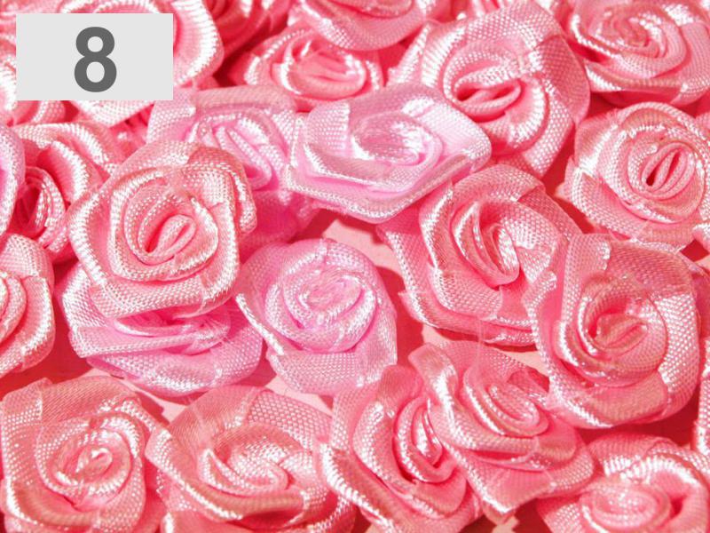 Kb. 23mm-es Szatén rózsa virág - rózsaszín