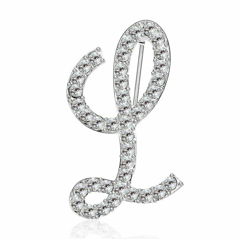 Kitűző, bross BRO61 - Strasszköves L betű 25x45mm