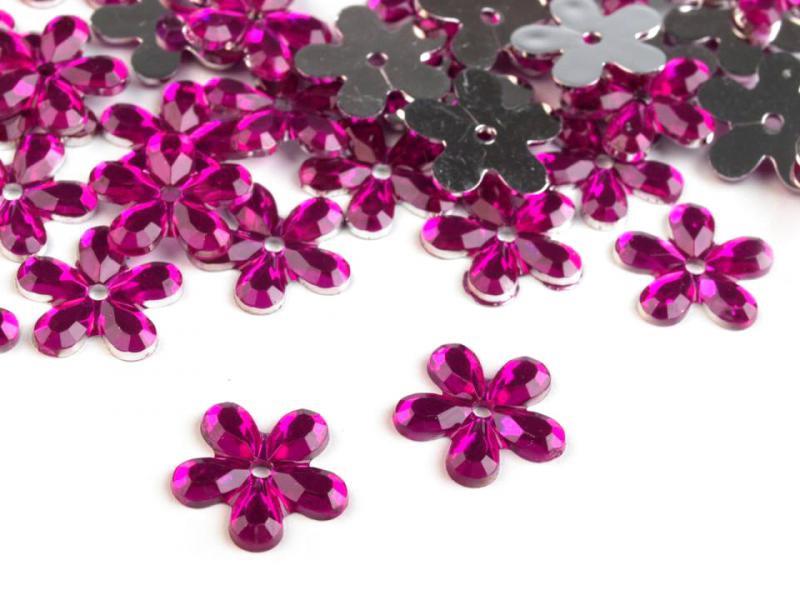 MAD26 - Rózsaszín műanyag virág gyöngy Ø11mm