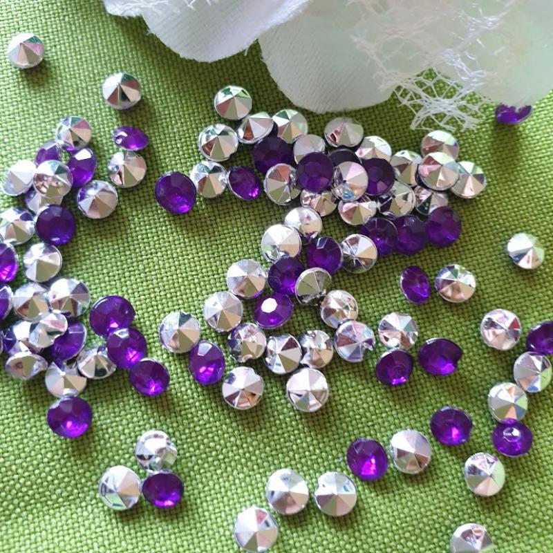 MAD48 - Scrapbooking 1000db-os lila színű strasszkő 4mm