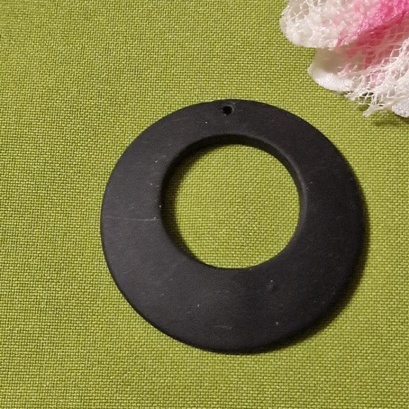 MED20 - Fekete karika medál, fülbevaló 53mm