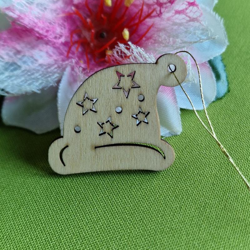 OTT101 - Karácsonyi fa dekor, Medál, DIY Kézművesség, Scrapbooking – Mikulás sapka