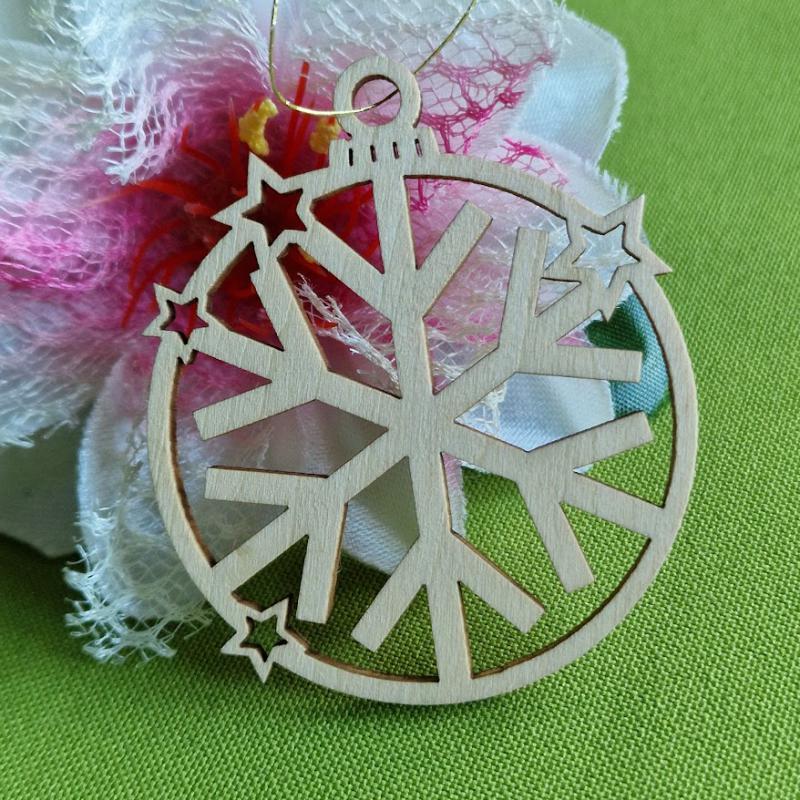 OTT112 - Karácsonyi fa dekor, Medál, DIY Kézművesség, Scrapbooking – Hópehely