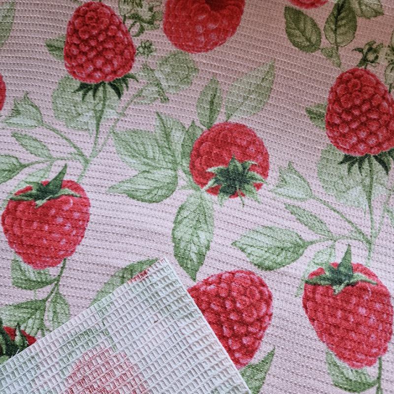 OTT76B - Málna mintás pamut konyharuha (törlőkendő) 36x50cm