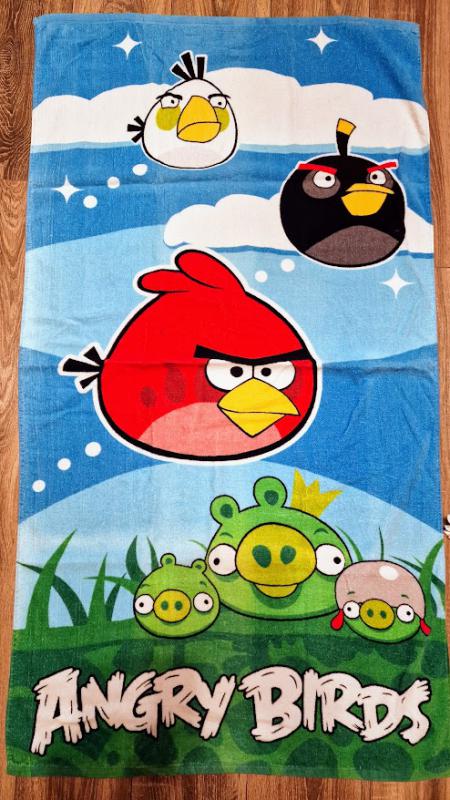 OTT80 - Angry birds mintás egyoldalas frottír törölköző, fürdőlepedő 78x145cm