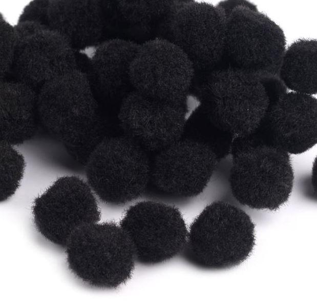 POM09 - kb. 25mm-es pompon - fekete