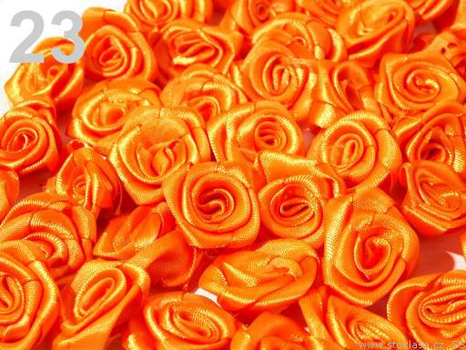 SZR1207 - Kb 12mm-es Szatén rózsa virág - narancssárga