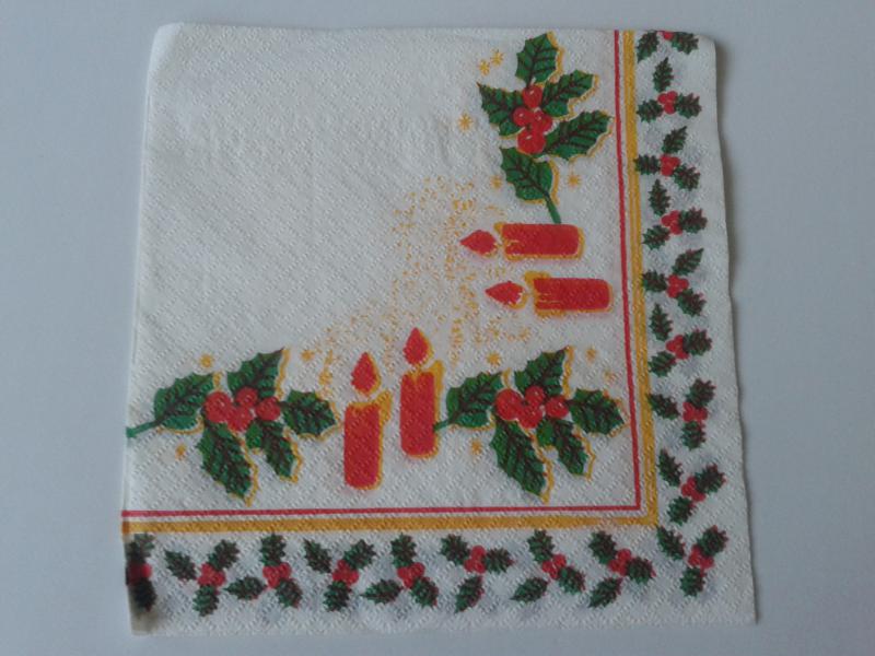 SZV106 Dekoupage - Fagyal ágas szél, gyertyás fagyal ágas minta 1 rétegű szalvéta