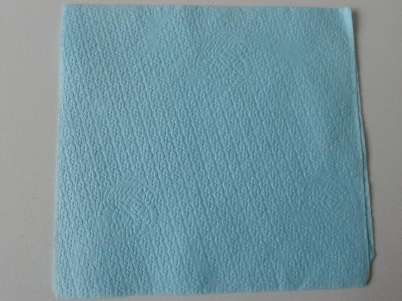 SZV123 Dekoupage - Nyomott mintás kék 1 rétegű koktél szalvéta