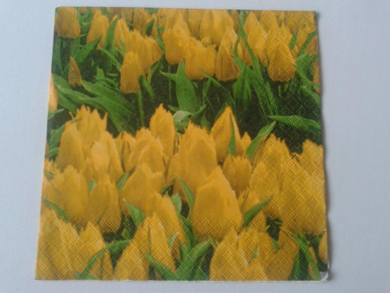 SZV178 Dekoupage - Sárga tulipánok 3 rétegű szalvéta