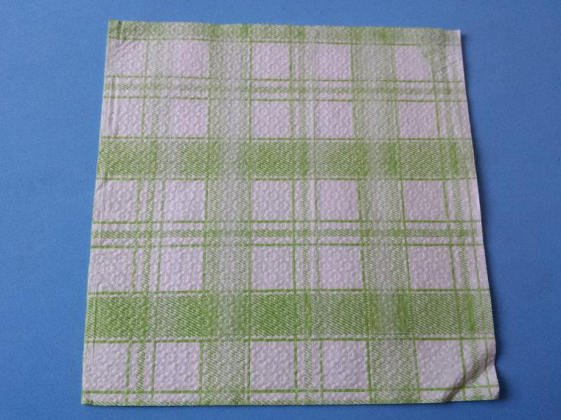 SZV185 Dekoupage - Almazöld kockás 1 rétegű szalvéta