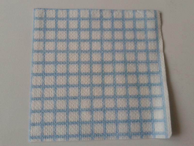 SZV187 Dekoupage - Fehér alapon kék kockás 1 rétegű szalvéta