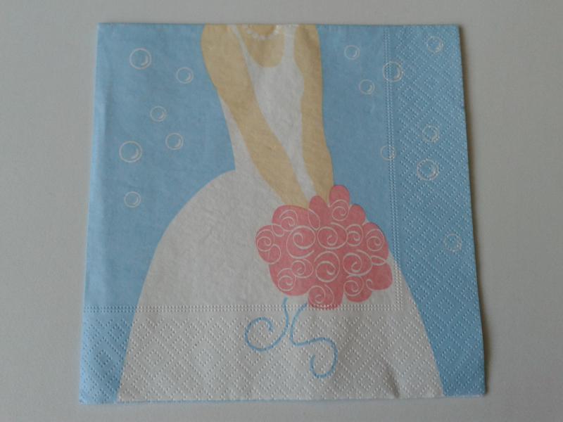 SZV20 Dekoupage - Menyasszony csokorral 3 rétegű szalvéta