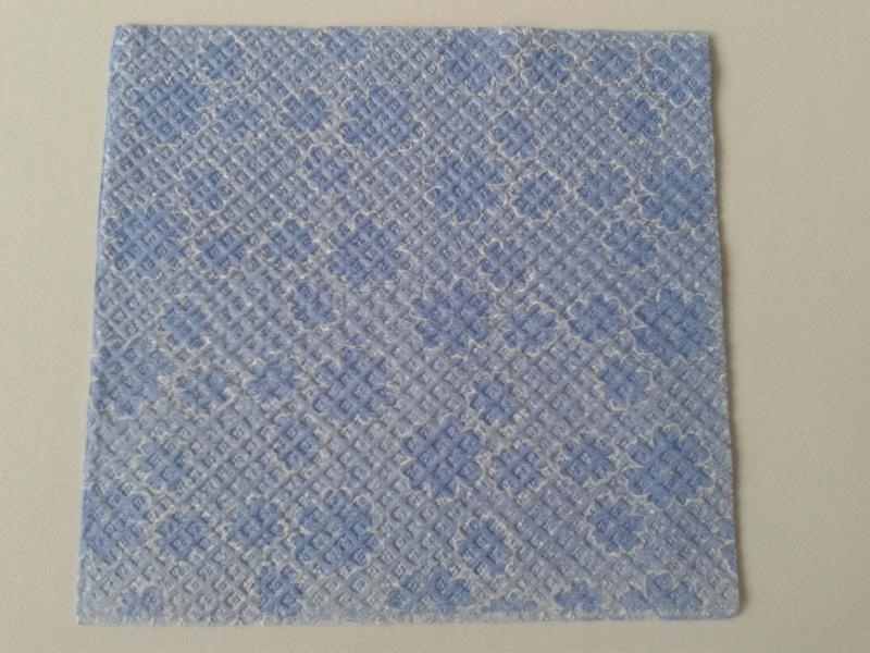 SZV67 Dekoupage - Retro: Kék virágok kék alapon 1 rétegű szalvéta