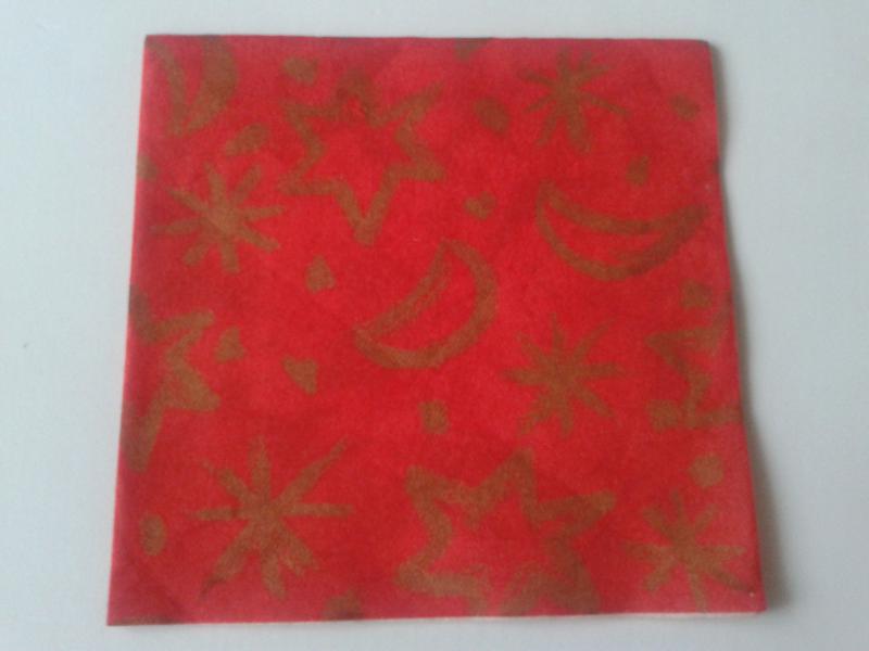 SZV74 Dekoupage - Bordó alapon arany csillag csóvával 3 rétegű szalvéta