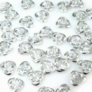 10mm-es Fém rózsa dísz - ezüstszínű