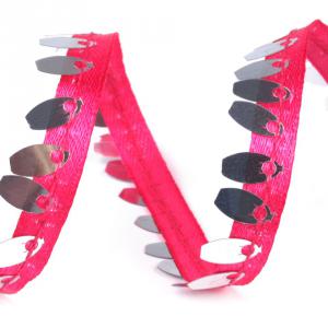 10mm-es flitteres szatén szalag -  pink