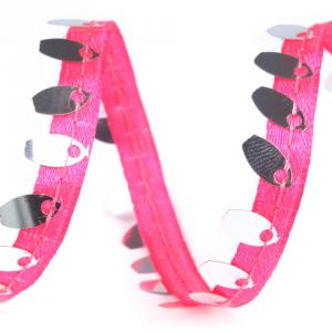 10mm-es flitteres szatén szalag -  rózsaszín