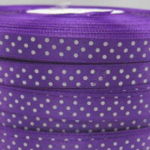 10SSM21- 10mm-es pöttyös szatén szalag - lila