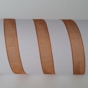 10SZO35 - 10mm-es organza szalag - karamell barna 35.