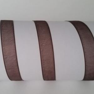 10SZO37 - 10mm-es organza szalag – sötétbarna 37.