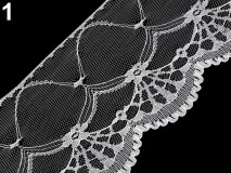 125SCS36 - 125mm széles törtfehér hullámos aljú csipke