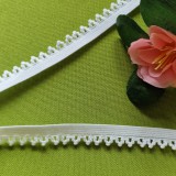 12SZG01 - 12mm-es hófehér cakkos szélű gumi szalag / pikó, bugyi