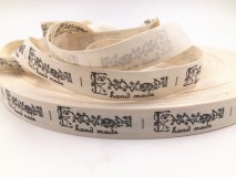 15SSZ13 - 15mm-es Hand Made felíratú szövet szalag 484cm