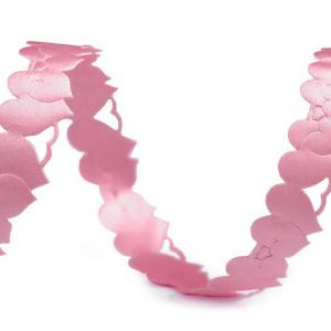 15SZK13 - 15mm-es szív formájú, kivágott Esküvői szatén szalag - rózsaszín