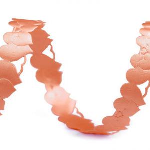 15SZK14 - 15mm-es szív formájú, kivágott Esküvői szatén szalag - barack