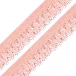 17SZG07 - 17mm-es barack csipke mintás gumi szalag / pikó, bugyi