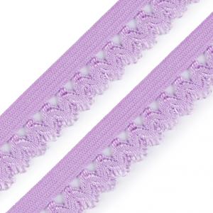 17SZG30 - 17mm-es lila csipke mintás gumi szalag / pikó, bugyi