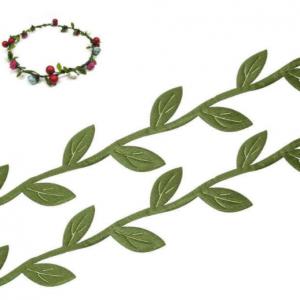 20SZK11 - 20mm-es levél formájú, kivágott szatén szalag - zöld