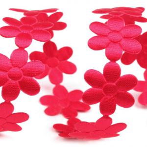 20SZK18 - 20mm-es virág formájú, kivágott szatén szalag, virág szalag - pink