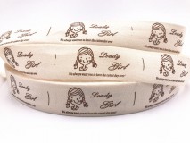25SSZ12 - 25mm-es Loady Girl feliratú szövet szalag 500cm