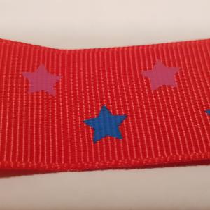 25SZR11 - 25mm-es csillagos ripsz szalag - piros