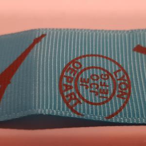 25SZR12 - 25mm-es Eiffel torony mintás ripsz szalag - türkiz kék